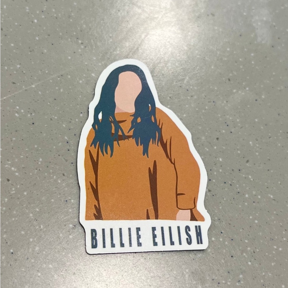Billie Eilish Magnet with Orange and Blue Design